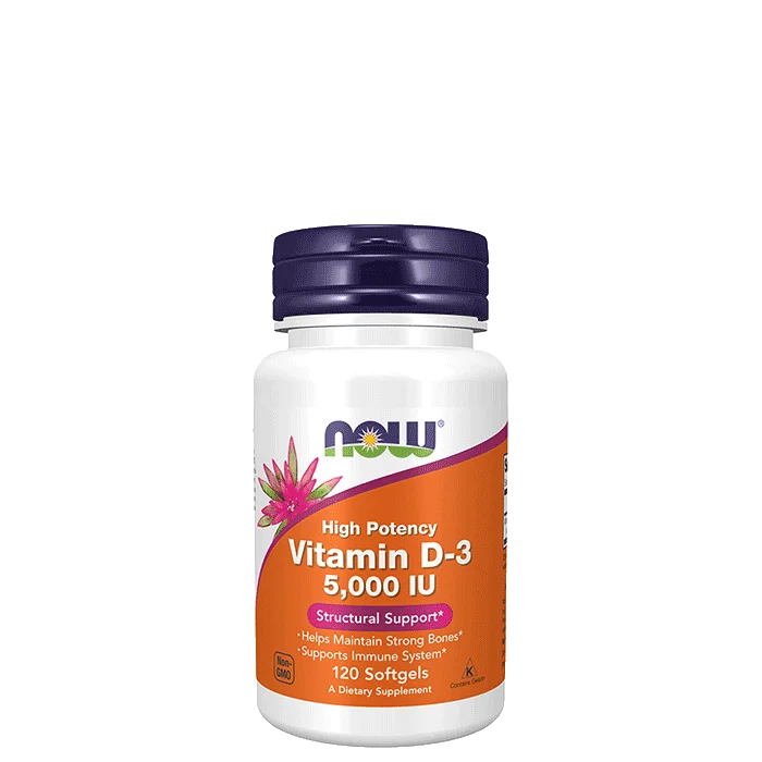 C-vitamin Now Foods Vitamin D-3 5000 IU 120 kapsler - Bodyman.dk