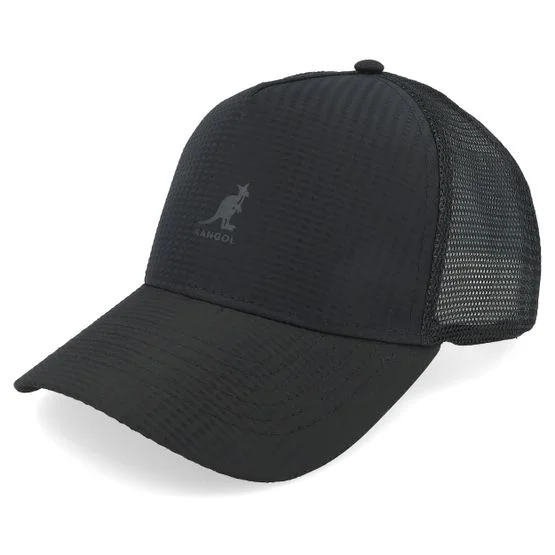 Kangol - Svart trucker Caps - Seersucker Mesh Black Trucker @ Hatstore
