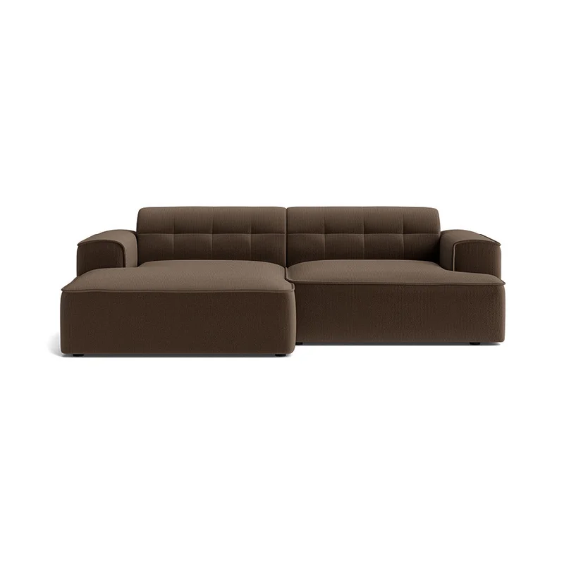 Marbella Chaiselong Sofa, Venstrevendt, Lisboa Brun, Komfortabel hjørnesofa med chaiselong, 242x145x75cm - Perfekt til afslapning og hygge