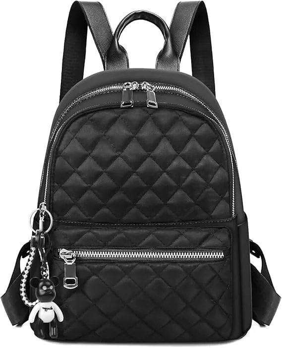 Backpack Women, Trendy Women's Backpack, Lightweight Casual Nylon Backpack, Small Daypack School Bag, Anti-Theft Travel Backpack for Women & Girls