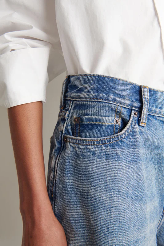 COS Women's Shorts In Denim A Vita Alta in Blu