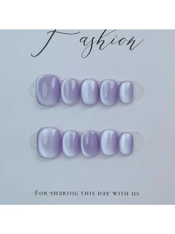 AliExpress - 10 Stück kurze Ballerina handgemachte Press on Nails Blue Cat Eye Fake Nails Wearable Stick-on Nails Full Cover False Nail Uñas 2030