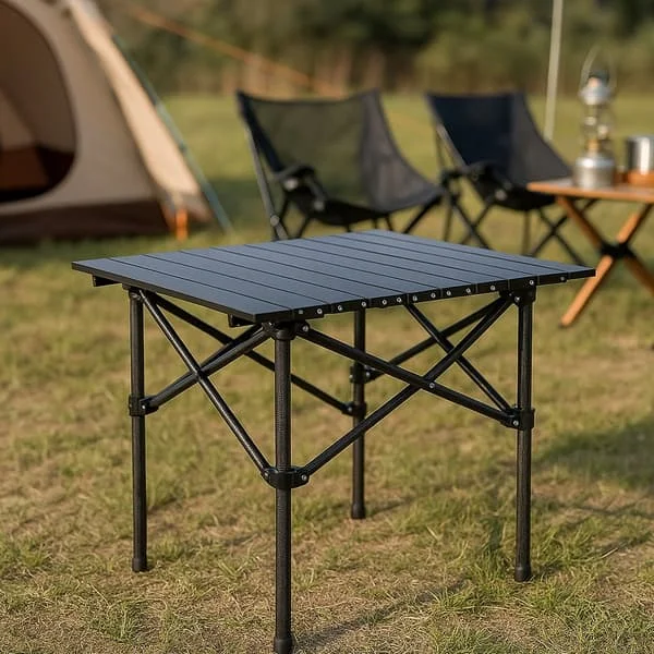 Hopfällbart campingbord i kolstål