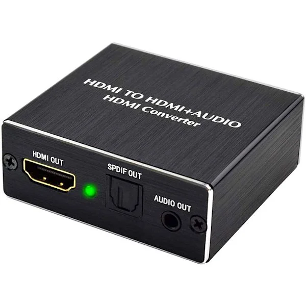 4K HDMI Audio Extractor Konverter, HDMI til SPDIF Konverter | HDMI til HDMI og Optisk SPDIF med 3.5mm Stereo Support 3D, 1080p