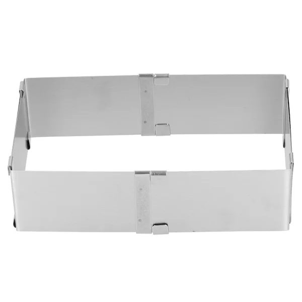 Rustfri Firkantet Moussering Justerbar Kakeform DIY Bakeverktøy 10 til 18cm