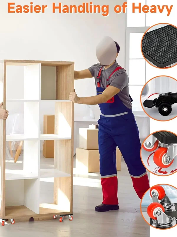 AliExpress - 4er-Pack Schwerlast-Möbelheber, Umzugswerkzeug, Rollenschlepper, Hebevorrichtung, Rollensatz mit 400kg Tragkraft, Drehbare Räder