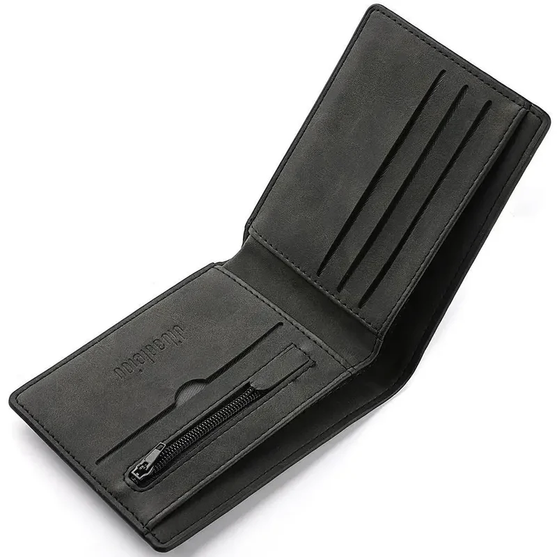 AliExpress - Portefeuille pliable en cuir PU pour homme, porte-monnaie de grande capacité, fente multi-cartes, court, mode