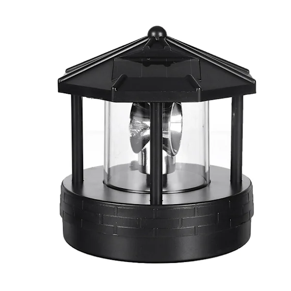 Solar Lighthouse Rotating Outdoor Waterproof LED Solar Light Beacon Tower Decorative Lamp for Garden Lawn