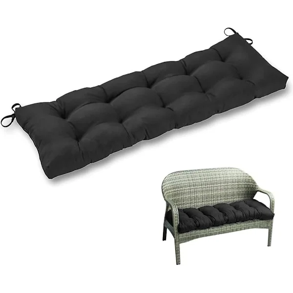 Bænkhynde 90 x 50 cm 2/3 Sæders Møbel Gyngestol Pude Blød Skridsikker Rektangulær Bænkmåtte Pude til Udendørs Indendørs Have Terrasse Bænk