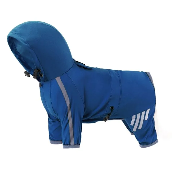 Regnkläder för hund Step In Dog Vindtät regnkappa FourSeason Pet Clothing Outdoor Walking Regnrockar med reflekterande ränder
