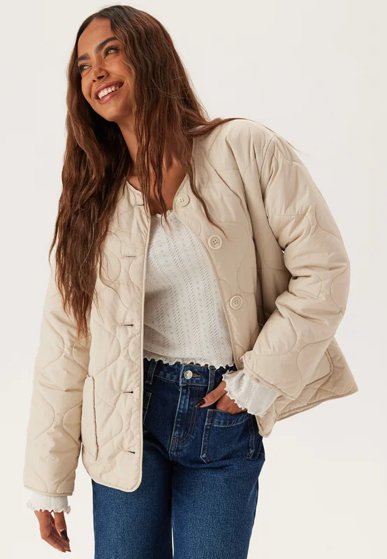 BUBBLEROOM Short Quilted Jacket Beige XS