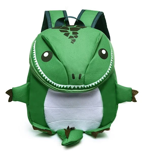 Barnskolväska 3D Dinosaurie Ryggsäck för Pojkar Barn Ryggsäckar Barn Förskola Liten Skolväska Flickor Söt, Grön