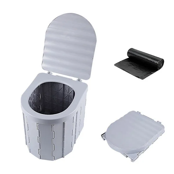 Portabel Toalett För Camping Portabel Fällbar Toalett Med Lock Vattentät Porta Potta Bil Husbil Tält Toalett Hink Potta
