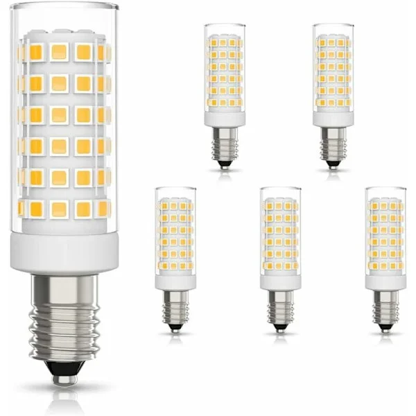 6-pack E14 LED-lampa 9W Halogenekvivalent 75W, Varmvit 3000K Ej dimbar 360° Strålvinkel för Spishäll Kökslampa Sänglampa