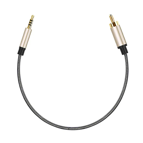 3,5 mm til RCA lydkabel, nylonflettet 3,5 mm AUX til RCA lydkabel til SPDIF stereokabel digital koaksialmodtager