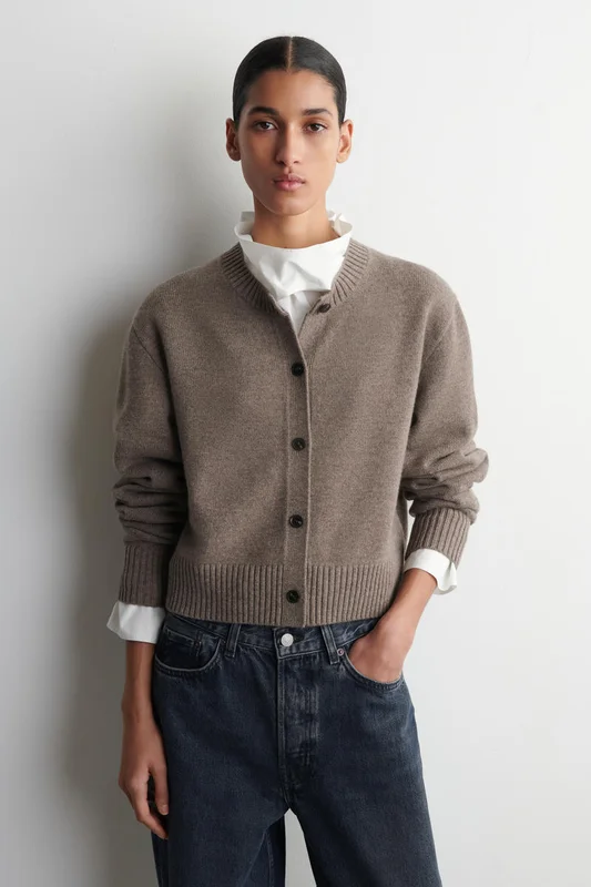 COS Women's Merino Wool Cardigan in Beige