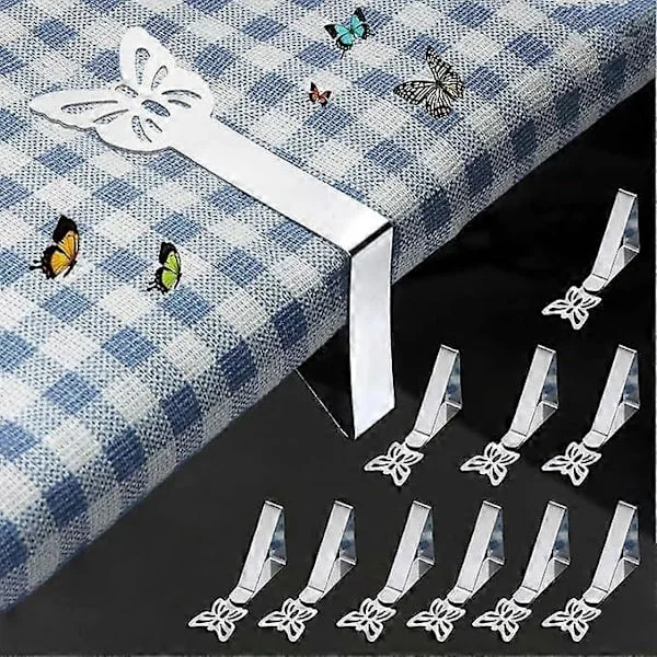 Tablecloth Clips, Stainless Steel, 10-Pack, Outdoor Tablecloth Clips, Tablecloth Weights for Thick Tables, Restaurant, Garden Table & Picnic, [TT]