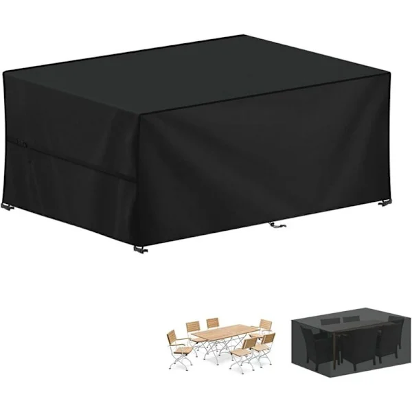 Trädgårdsmöbelskydd 200x100x75cm vattentätt 420D Oxford vintersäkert för bord stolar soffor loungemöbler
