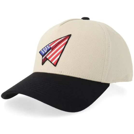 Iconic - Beige adjustable Czapka Z Daszkiem - Usa Plane Stone/Black A-frame Adjustable @ Hatstore