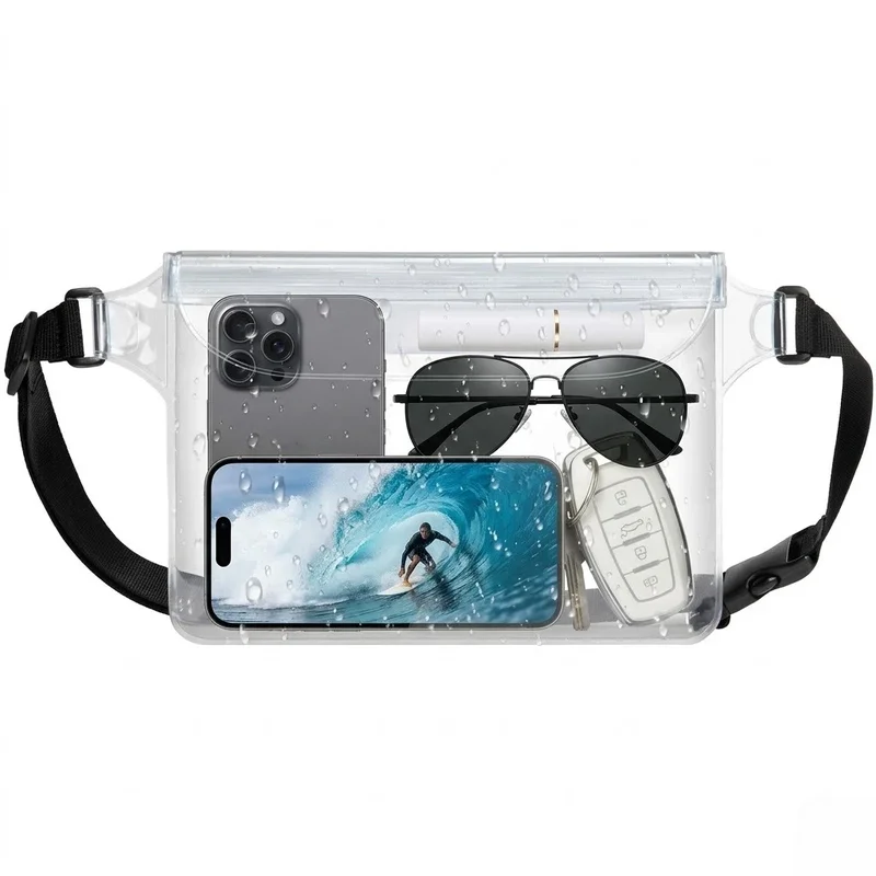AliExpress - Wasserdichte Bauchtasche mit Dreifach-Reißverschluss, Trockentasche für Handy und Reisepass, Strand-, Schwimm-, Kajak-, Wassersport- und 