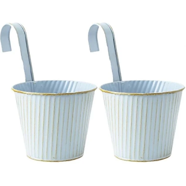 2 st Hängande Blomkruka Balkong Blomlåda Retro Blomkruka Blomhållare Vintage Metallplanterare