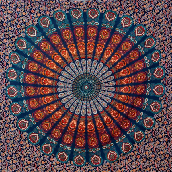 Mandala veggteppe stort strandhåndkle sjal eller billedvev