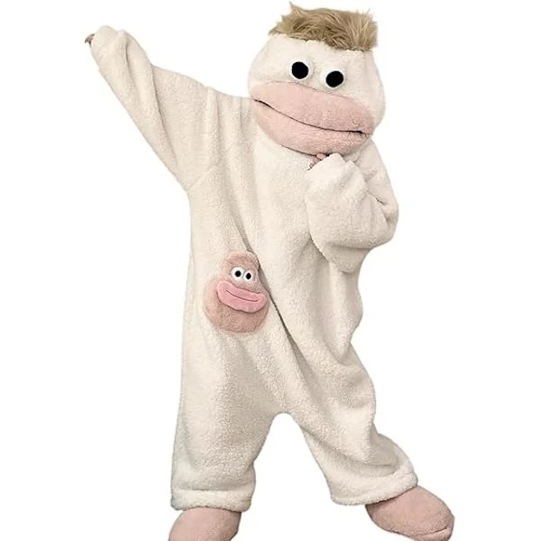 Big Mouth Onesie for Adults, Funny Onesie Pajamas, Cozy Ultra-Soft Plush One-Piece Loungewear, M