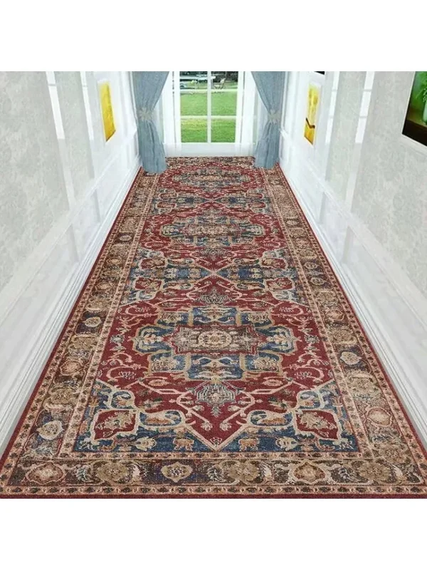 AliExpress - Tapis de couloir Long de Style persan rétro, léger, de luxe, style bohémien, décoration de Hall, d'allée, antidérapant, pour hall 