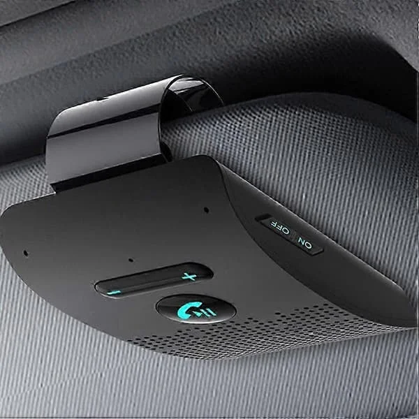 Bluetooth Handsfree Bil Kit 5.0 Solskyddsklämma Trådlös Ljudmottagare Högtalartelefon Högtalare Musikspelare Dubbel Mikrofon