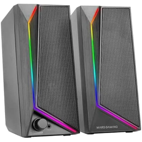 Gaming Högtalare - MARS GAMING - MS72 - 15W - RGB Flow Belysning - USB och Jack