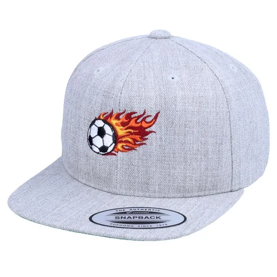 Forza - Grey snapback Czapka Z Daszkiem - Kids Flaming Football Heather Grey Snapback @ Hatstore