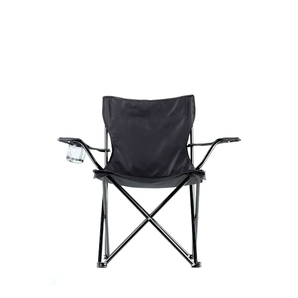 Camping Folding Chair, Set of 1, Outdoor Fishing Folding Chair, with Armrests, Cup Holder, Portable, Foldable, 120 kg Capacity, Camping, Garden, 
