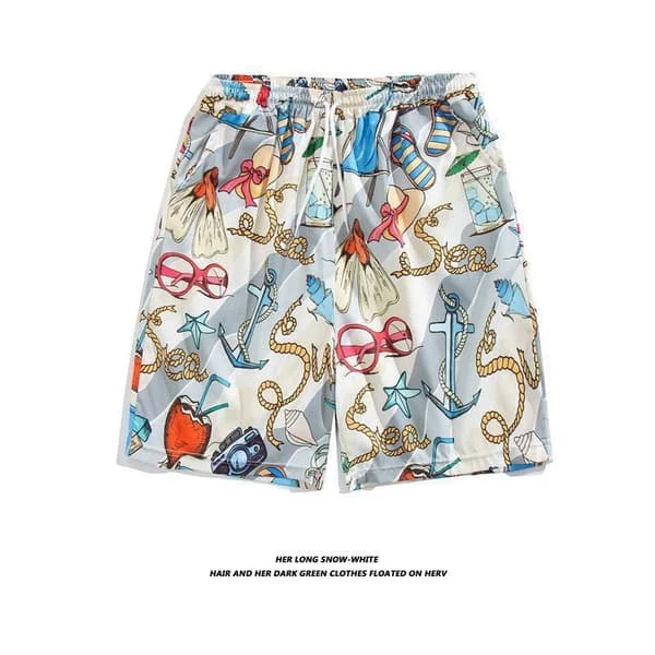 Fargerike shorts med trykk for menn, badebukser for varm sommer, sport, løping, badetøy med nettingfôr