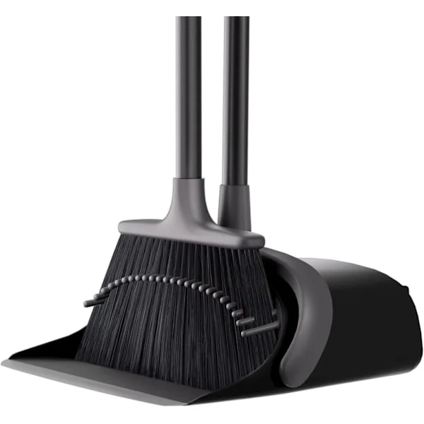 [RM]Upgraded Broom and Dustpan Set for Home, 52" Long Handle, Standing Dustpan and Broom for Kitchen Office Lobby Floor