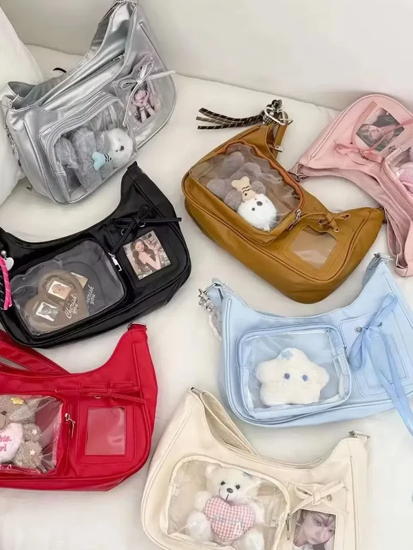 AliExpress - Y2k Harajuku sac à bandoulière femmes coréen Transparent Ita sac école sac à bandoulière femme japonais concepteur Preppy sac à main sac 