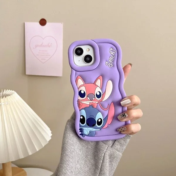 Stitch Silikondeksel - For iPhone Blå iPhone 14 Pro Max iPhone 14 Pro Max Blå