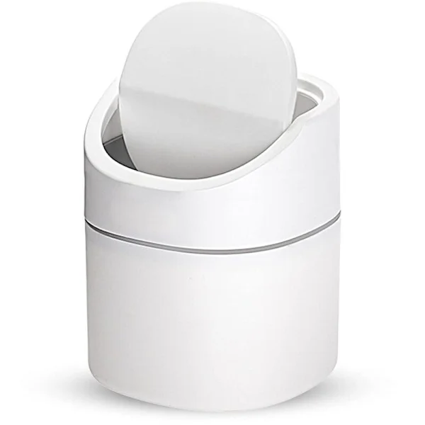 Small Tabletop Trash Can, Mini Kitchen Trash Can, Desktop Trash Can, Used in Living Room, Bedroom, and Office, Indoor Plastic Trash Can (2L)