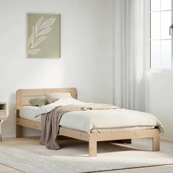 vidaXL Sängram utan madrass 90x200 cm massiv furu 855540