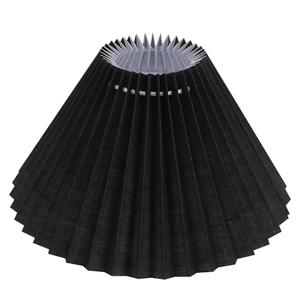 Svart lampskärm i tyg för sovrum, bordslampa, dekoration (24,00 x 17,00 x 14,00 cm)