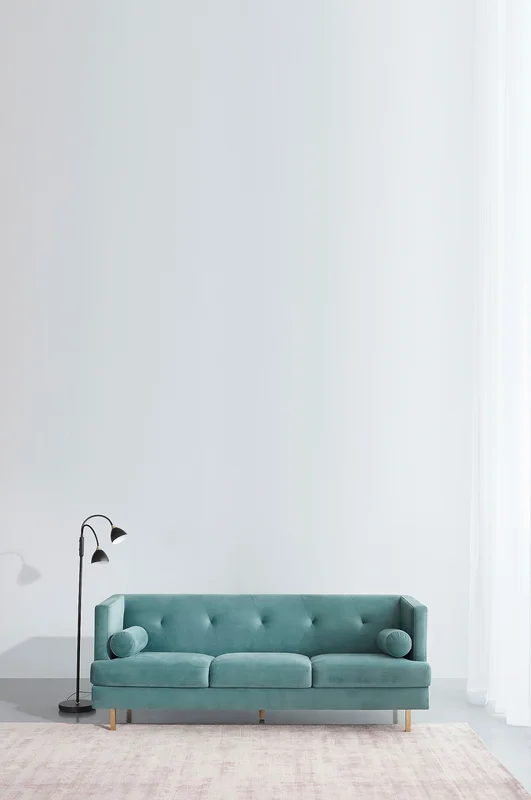 Jotex - Soffa 3-sits Mässing - Sammet - Polyester - Furu Dimgrön OAKDALE - Köp 3-sitssoffor hos Jotex