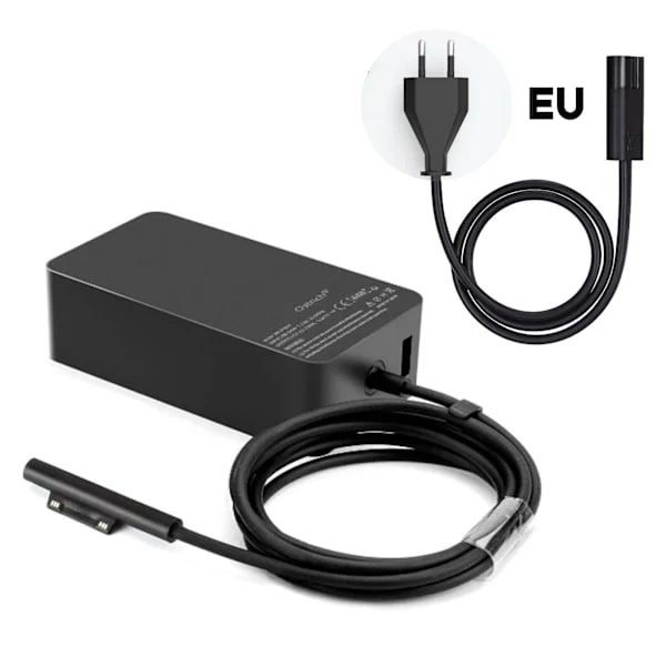 65W Lader for Surface Pro 6, 5, 4 Laptop Surface Go, Surface Book Laptop Lader AC-adapter med USB-kontakt