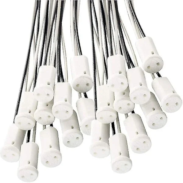 25 st G4 Lamphållare G4 Sockel Lampfäste med CeraFyc-hållare för G4 LED Halogenlampa, 10 cm Kabel