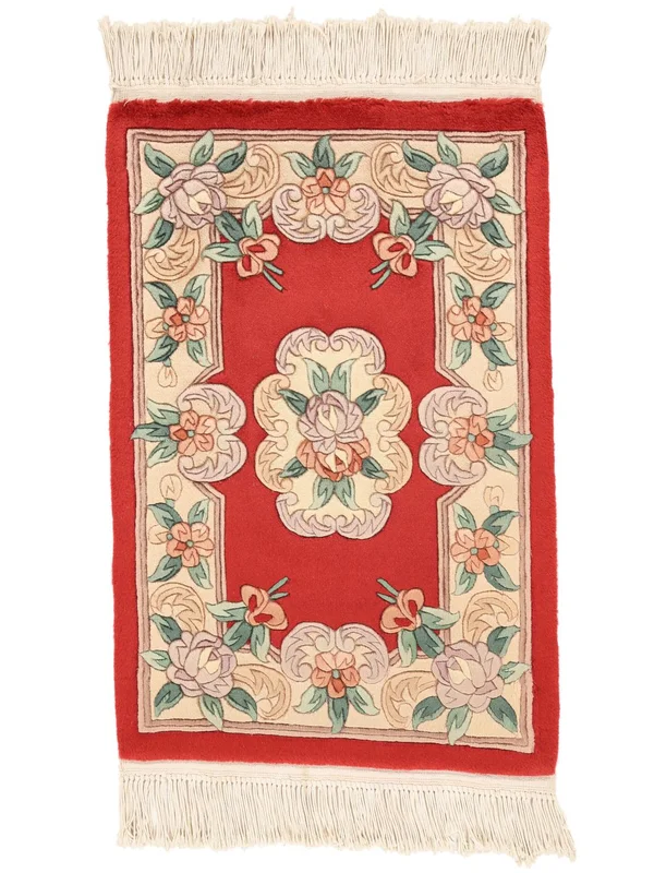 60X90 Tapis D'orient Chinois 90 Line Beige/Rouge Foncé (Laine, )