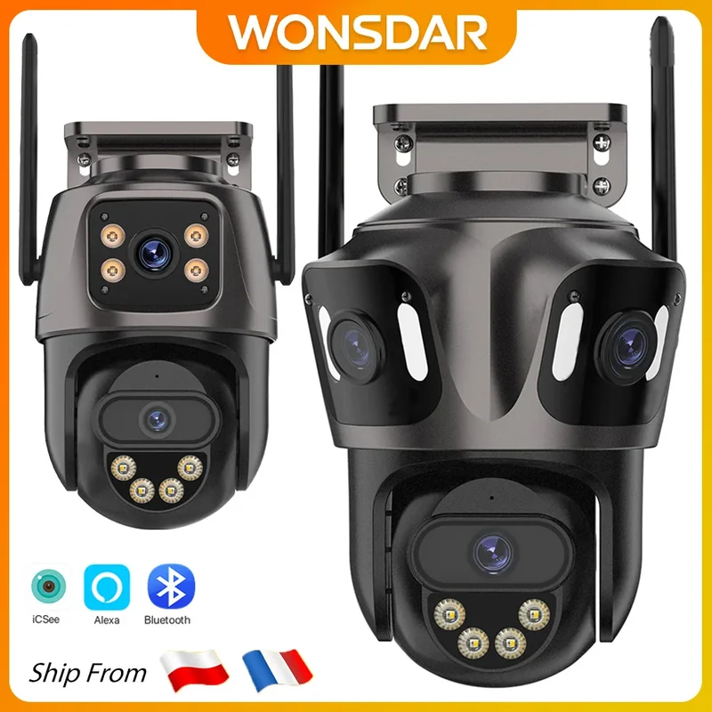 AliExpress - WONSDAR Outdoor Wifi PTZ-camera Drie lenzen of dubbele lens IP-camera Auto Tracking Kleur Nachtzicht Videobewaking CCTV iCsee
