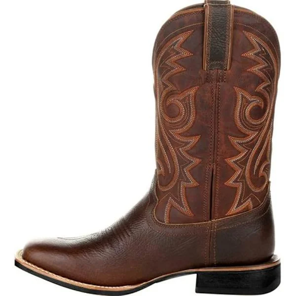 Western Cowboy Stövlar med Fyrkantig Tå för Män & Kvinnor[JUN] brun EU 42