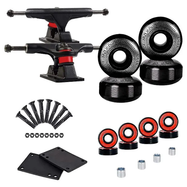 Skateboard Hjul Sæt, Inkluderer Skateboard Trucks, Skateboard Hjul 52mm, Skateboard Kuglelejer, Skateboard Hardware-XF14-