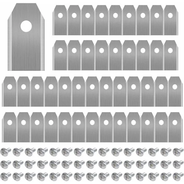 Titaniumblad 45-pack för Husqvarna Automower Yardforce Gardena Robotgräsklippare 105 310 315 320 420 430X R40i med skruvar 3g 0,75mm