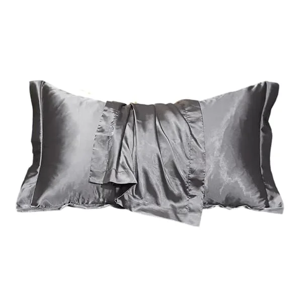Örngott i siden för hår och hud, standardstorlek 50 x 75 cm, örngott i satin, 2-pack sidenörngott med kuvertstängning, mjukt, slätt och svalt