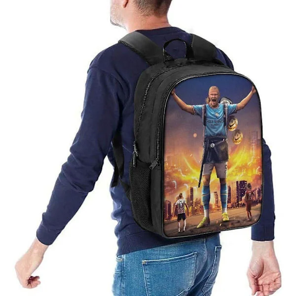 LOPUCK Haaland Backpacks Kids Football Player School Bags for Younger Teenagers Preschool Backpack Hiking Backpacks 16 inch