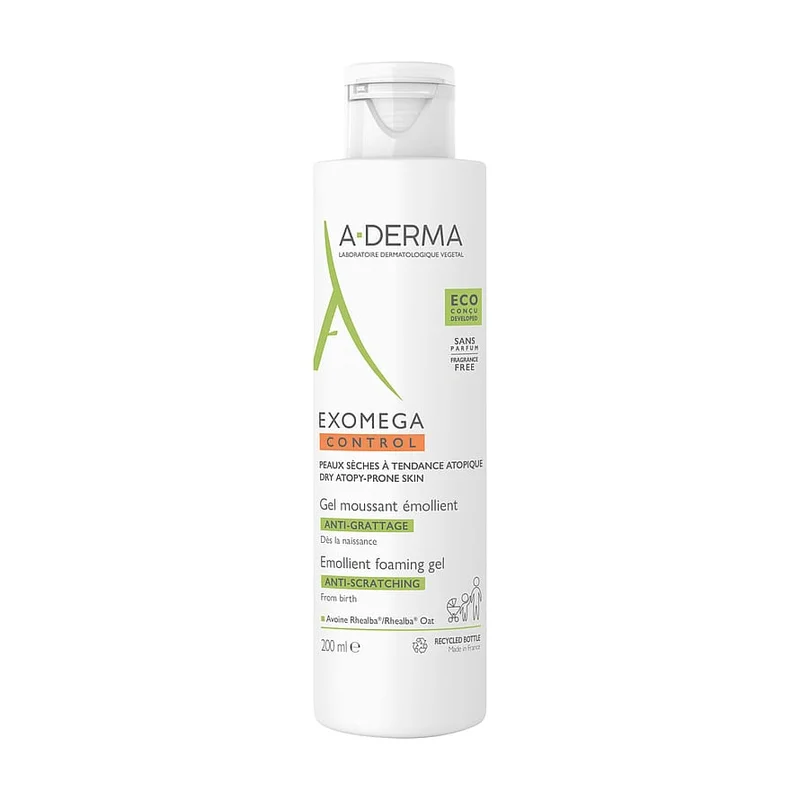 Spar 25% • Køb 2, A-DERMA Exomega Control Anti-Scratching Foaming Gel 200 ml, Børn & Forældre, Skincare Til Børn, Babysalve